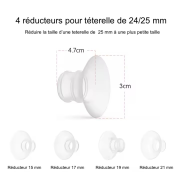 Kit multi-tailles téterelle double 25mm avec 8 réducteurs