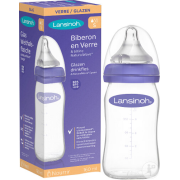 Biberon verre 160ml et tétine Natural Wave S - LANSINOH