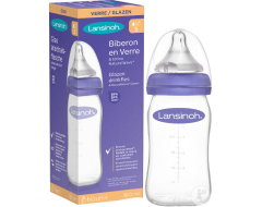 Biberon verre 160ml et tétine Natural Wave S - LANSINOH