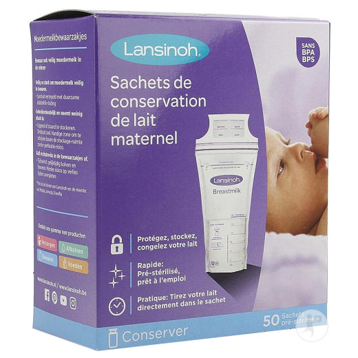 Sachets de conservation du lait maternel Lansinoh