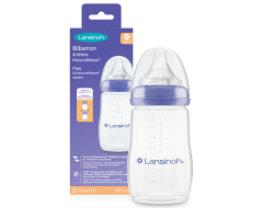 Biberon verre 240ml et tétine natural wave M - LANSINOH