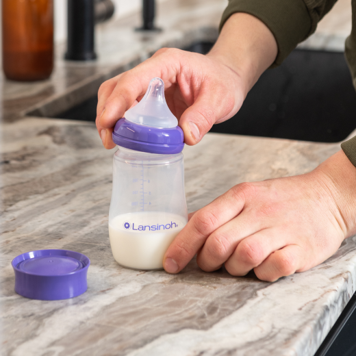 Biberon verre 240ml et tétine natural wave M - LANSINOH