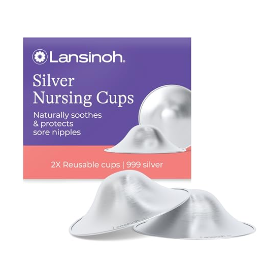 Coupelles d'allaitement en argent LANSINOH