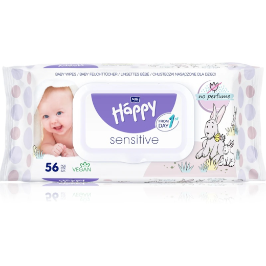 Lingettes pour bébé Sensitive Happy 