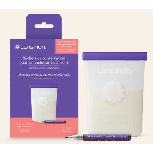 Sachets de conservation du lait maternel en silicone Lansinoh 