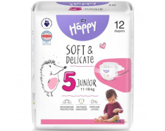 Couches Happy Junior T5 11-18KG x12